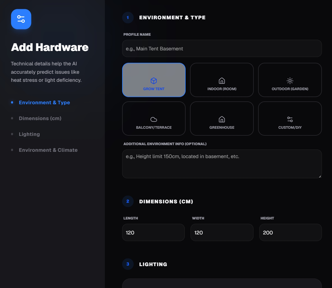 Equipment profiles